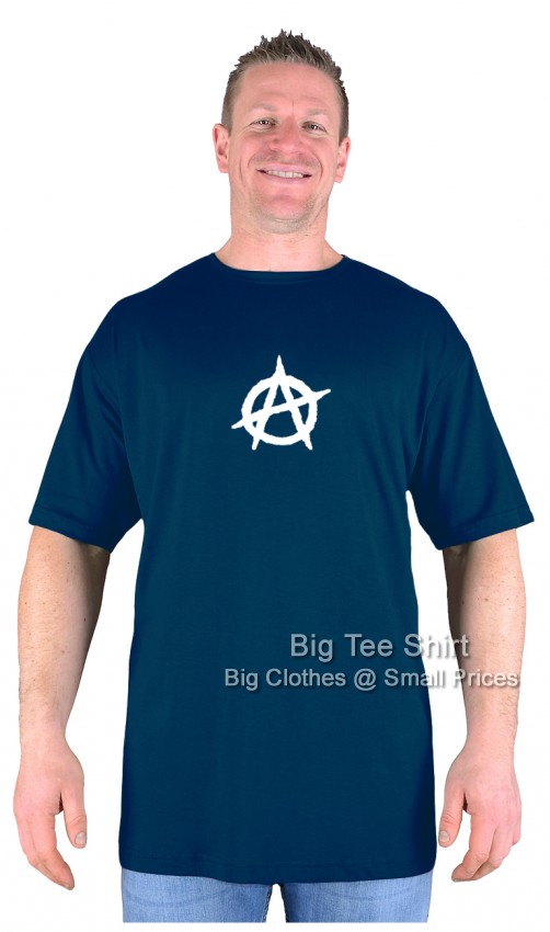Navy Blue Big Tee Shirt Anarchy T-Shirt 